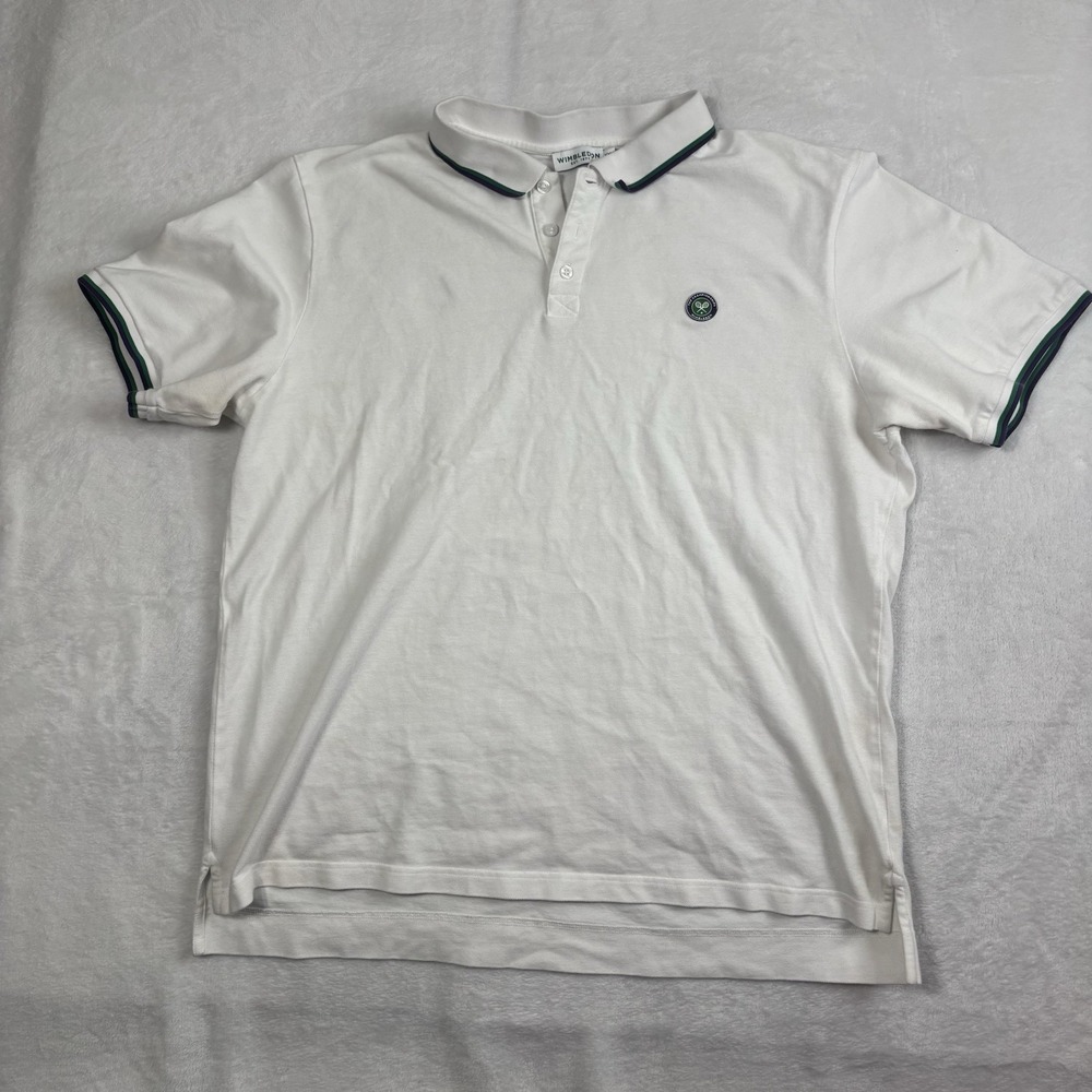 Wimbledon The Championships White‎ Short Sleeve Collared Polo Shirt Men's XXL